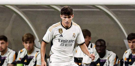 Fran García, con el Real Madrid.