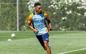 Álvaro Rodríguez, entrenando en Valdebebas.