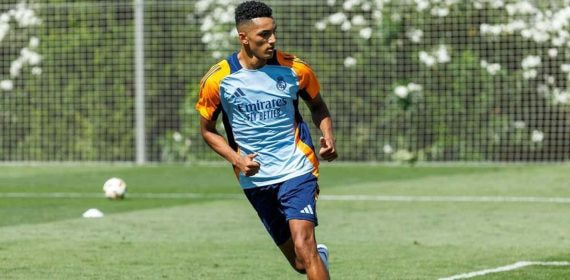Álvaro Rodríguez, entrenando en Valdebebas.