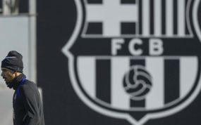 Ronald Araujo en el último entrenamiento del FC Barcelona.