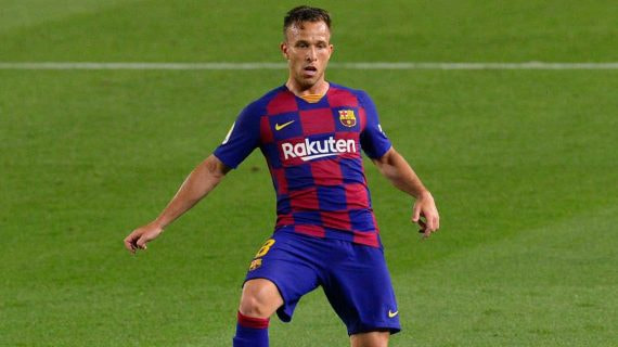 Arthur Melo, en un partido con el Barça.