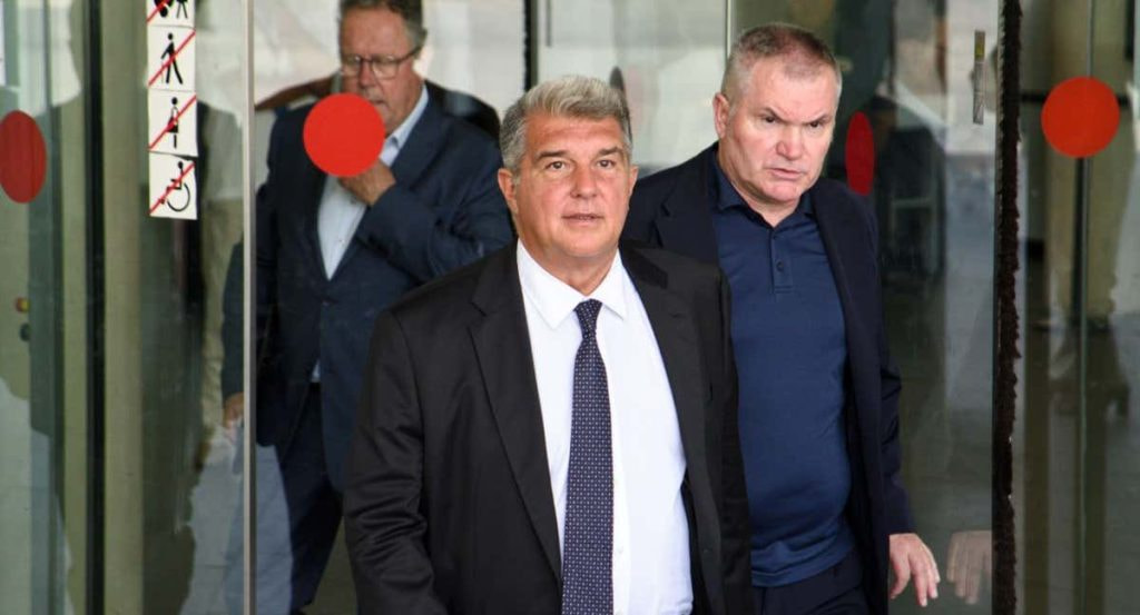 Joan Laporta, saliendo de los juzgados el pasado enero.