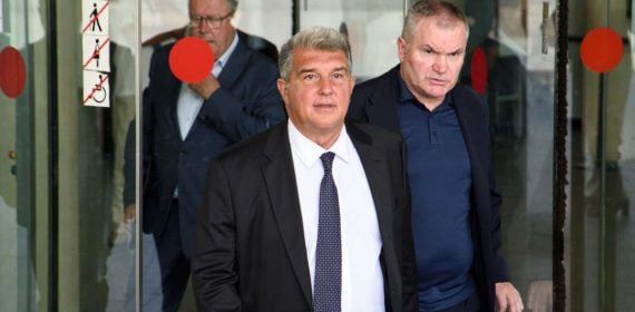 Joan Laporta, saliendo de los juzgados el pasado enero.
