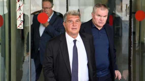 Joan Laporta, saliendo de los juzgados el pasado enero.