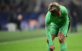 Griezmann tuvo que ser sustituido ante el Inter.