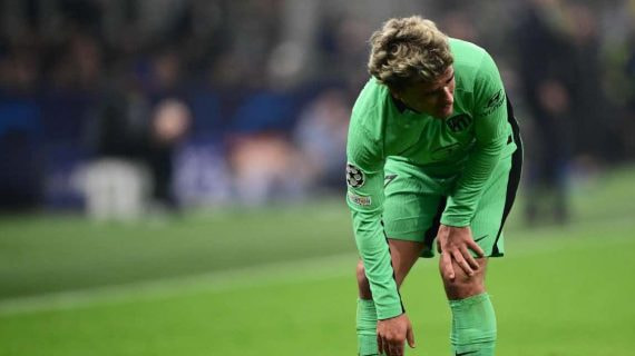 Griezmann tuvo que ser sustituido ante el Inter.