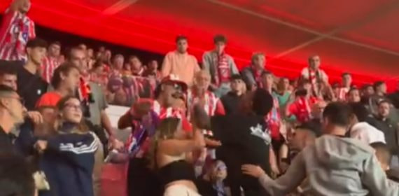 La pelea en la grada.
