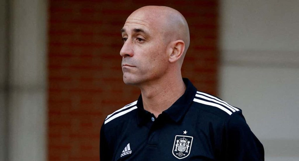 Luis Rubiales, durante una visita a La Moncloa tras la conquista del Mundial femenino 2023.