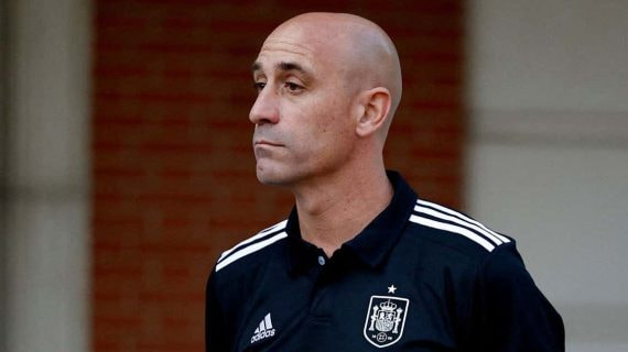 Luis Rubiales, durante una visita a La Moncloa tras la conquista del Mundial femenino 2023.