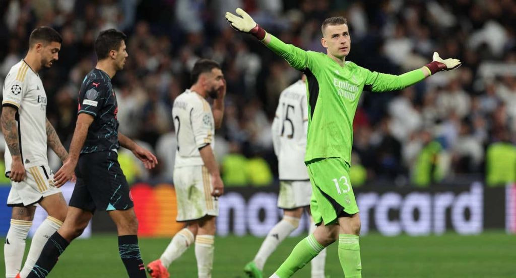 Lunin, tras el empate del Real Madrid (3-3) ante el Manchester City.