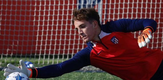 Sergio Mestre, con el Atlético de Madrid.