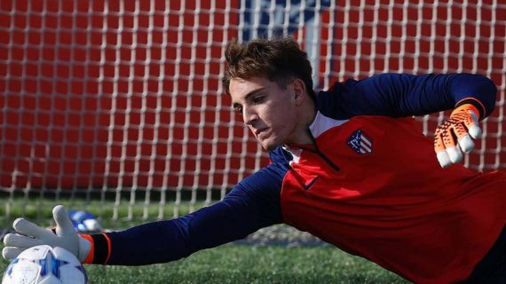 Sergio Mestre, con el Atlético de Madrid.