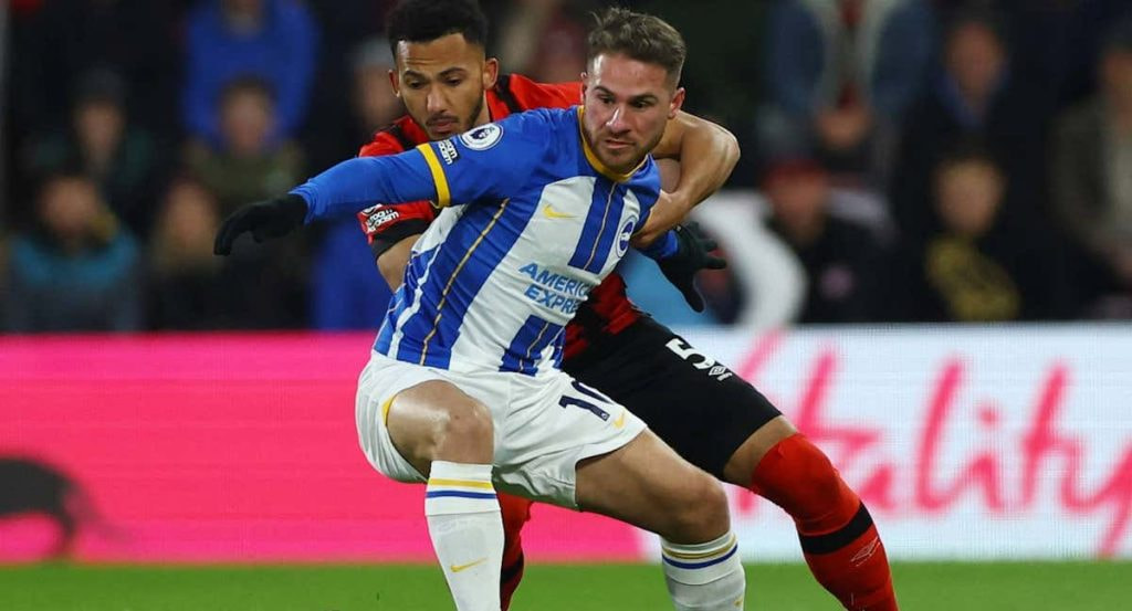 Alexis Mac Allister, en un partido de Premier League con el Brighton.