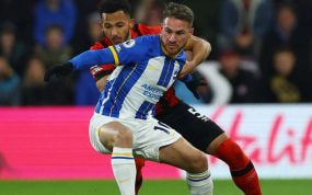 Alexis Mac Allister, en un partido de Premier League con el Brighton.