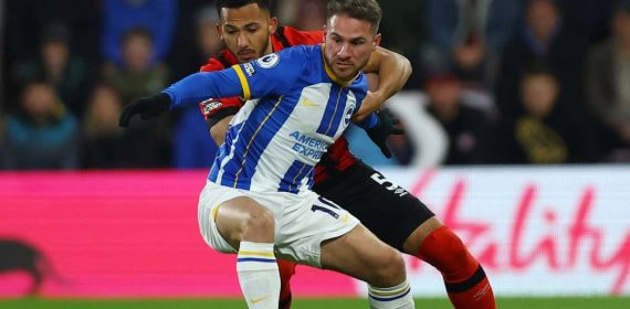 Alexis Mac Allister, en un partido de Premier League con el Brighton.