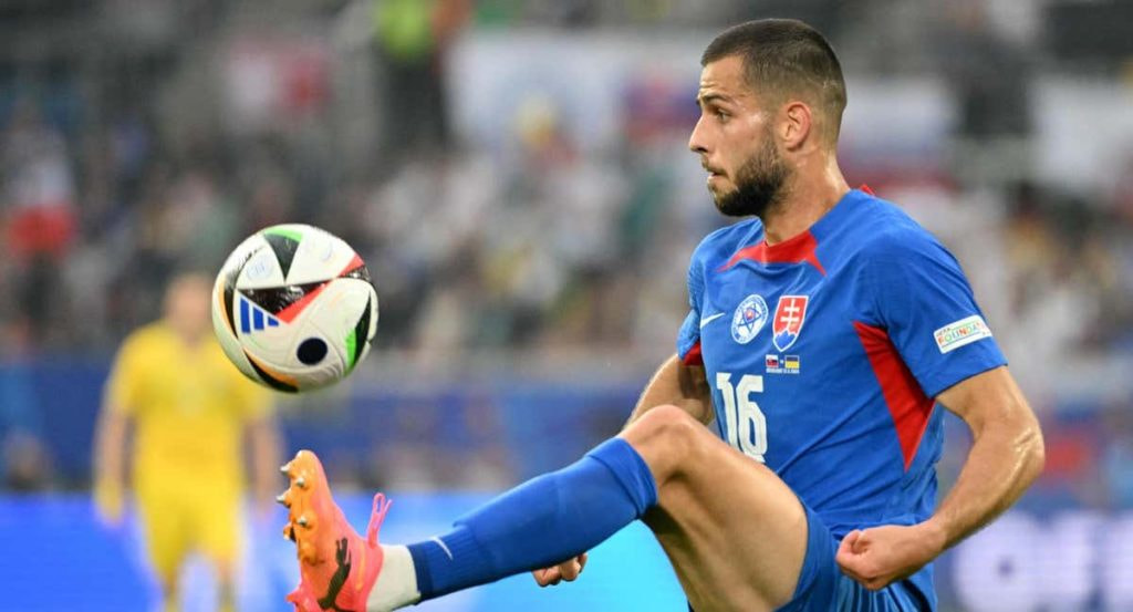 David Hancko, en un partido de la Eurocopa.