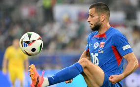 David Hancko, en un partido de la Eurocopa.