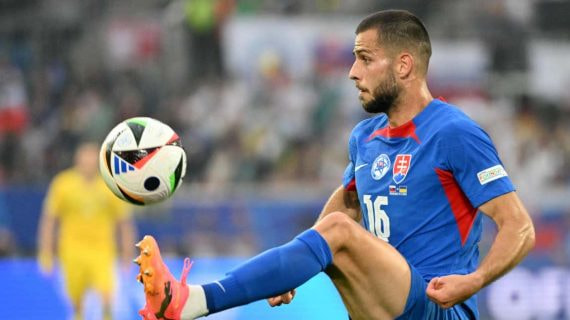 David Hancko, en un partido de la Eurocopa.