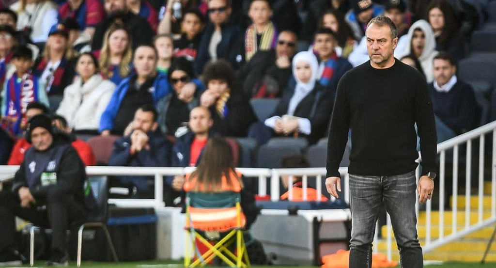 Hansi Flick durante el partido contra el Girona.