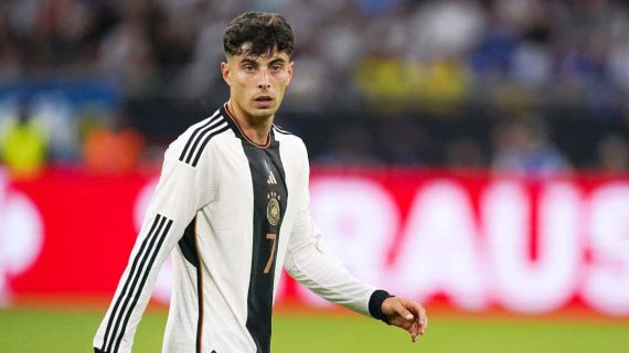 Kai Havertz, durante un partido con la selección alemana.