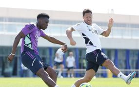Hazard, en el entrenamiento de esta mañana.