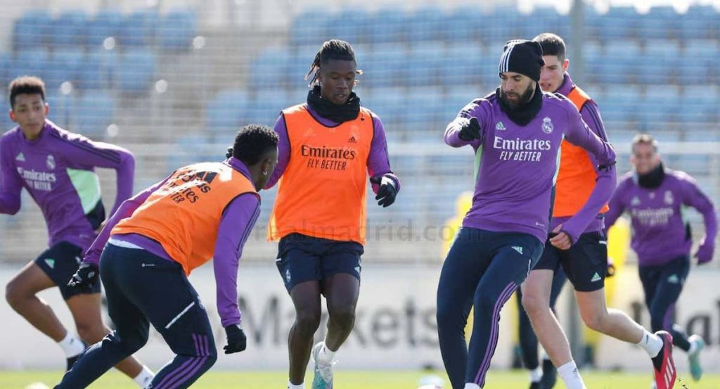 Elyaz Zidane, en el entrenamiento del Real Madrid.