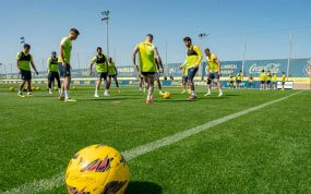 El Villarreal en un entrenamiento.