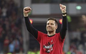 Xabi Alonso, con el Bayer Leverkusen.