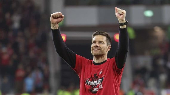 Xabi Alonso, con el Bayer Leverkusen.