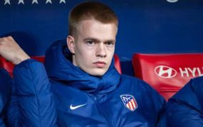 Vermeeren, en el banquillo durante un partido del Atlético de Madrid.