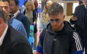 Muniain a su llegada a Buenos Aires.