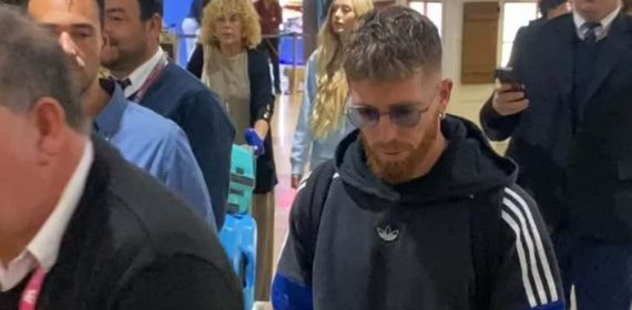 Muniain a su llegada a Buenos Aires.