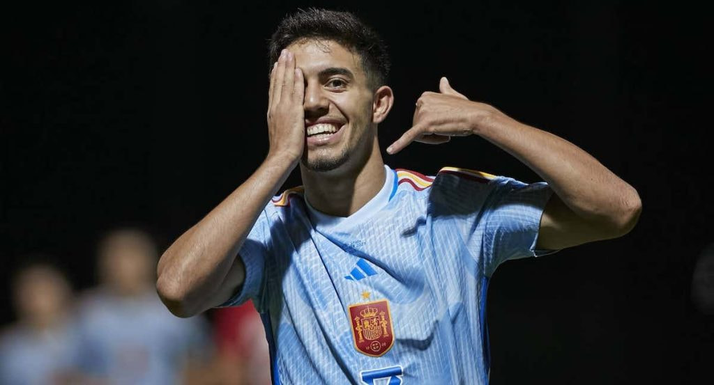 Ilias celebra su gol ante Malta en el parón de septiembre.