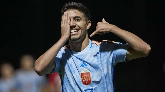 Ilias celebra su gol ante Malta en el parón de septiembre.
