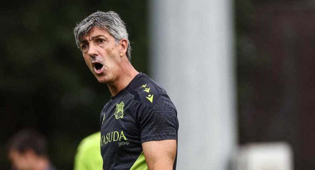 Imanol Alguacil, en un entrenamiento reciente en Zubieta.