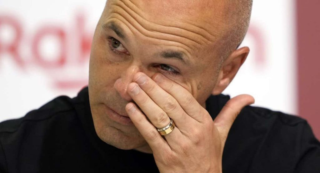 Andrés Iniesta, durante su despedida con el Vissel Kobe.