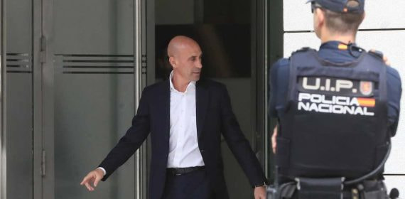 Luis Rubiales, durante su declaración en la fase de instrucción en la Audiencia Nacional.