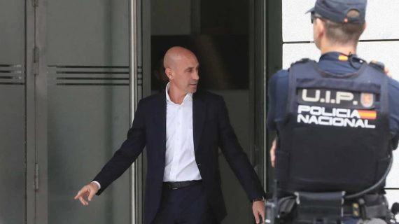 Luis Rubiales, durante su declaración en la fase de instrucción en la Audiencia Nacional.