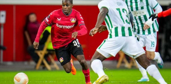 Jeremie Frimpong, futbolista del Bayer Leverkusen.