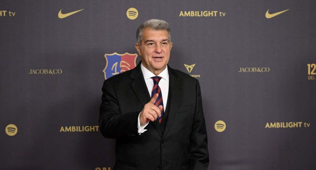 Joan Laporta en el acto del 125 aniversario.