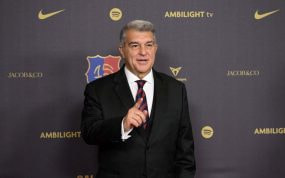 Joan Laporta en el acto del 125 aniversario.