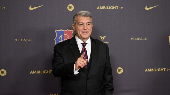 Joan Laporta en el acto del 125 aniversario.
