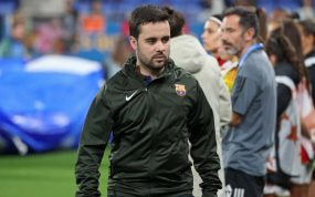 Jonatan Giráldez durante un partido con el Barça en este curso.