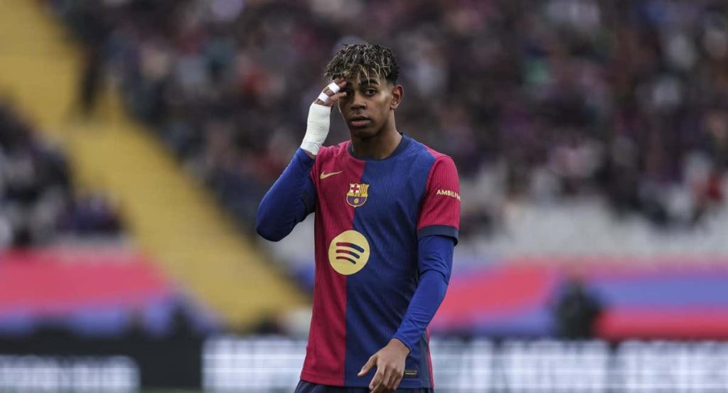 Lamine Yamal, durante un partido del Barça.