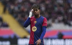 Lamine Yamal, durante un partido del Barça.