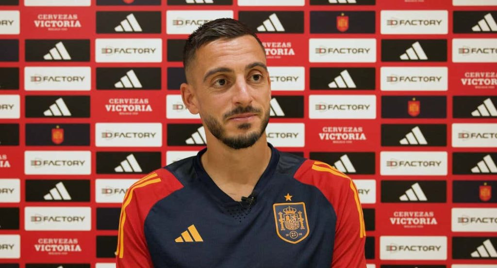Joselu, durante la entrevista.