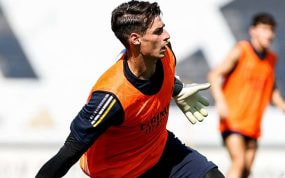 Kepa, en un entrenamiento.