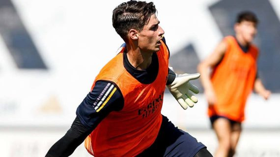 Kepa, en un entrenamiento.