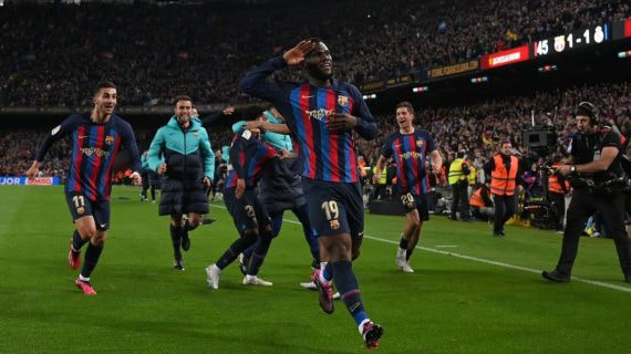 Kessié celebra el gol que marcó en el Clásico.