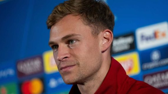 Kimmich, en la sala de prensa en Barcelona este martes antes de medirse al Barcelona.